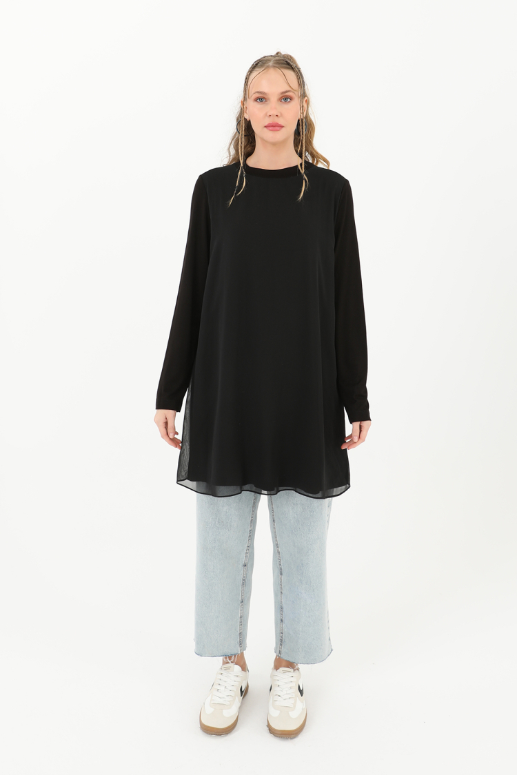 Women's Turtleneck Tulle Detailed Blouse - Producer: Puane - Wholesale Women Clothes - TheBS Women