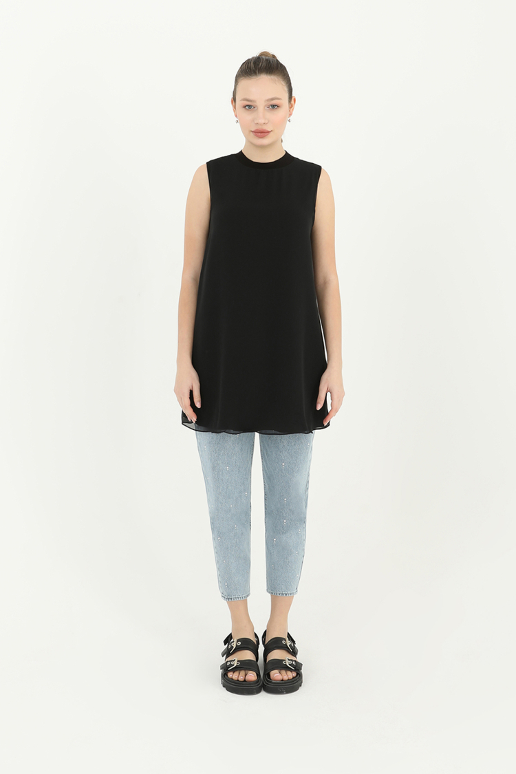 Women's Sleeveless Tulle Detailed Undershirt Tunic - Producer: Puane - Wholesale Women Clothes - TheBS Women