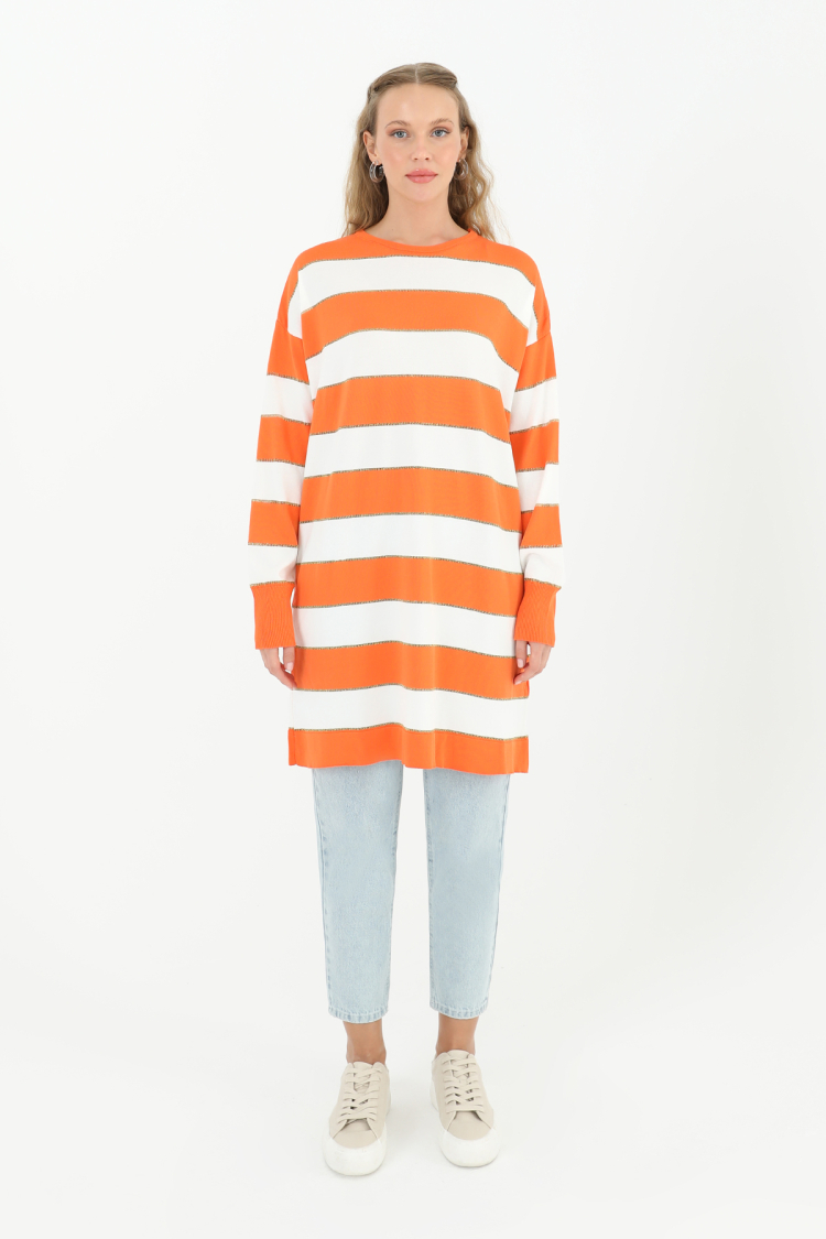 Women's Striped Long Sleeve Tunic - Producer: Puane - Wholesale Women Clothes - TheBS Women