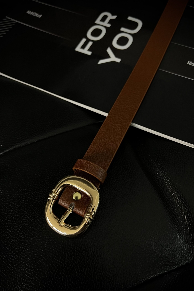 Oval Gold Buckle Women's Belt - Producer: Fiori - Wholesale Women Clothes - TheBS Women