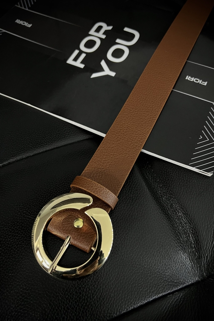 Round Gold Buckle Women's Belt - Producer: Fiori - Wholesale Women Clothes - TheBS Women