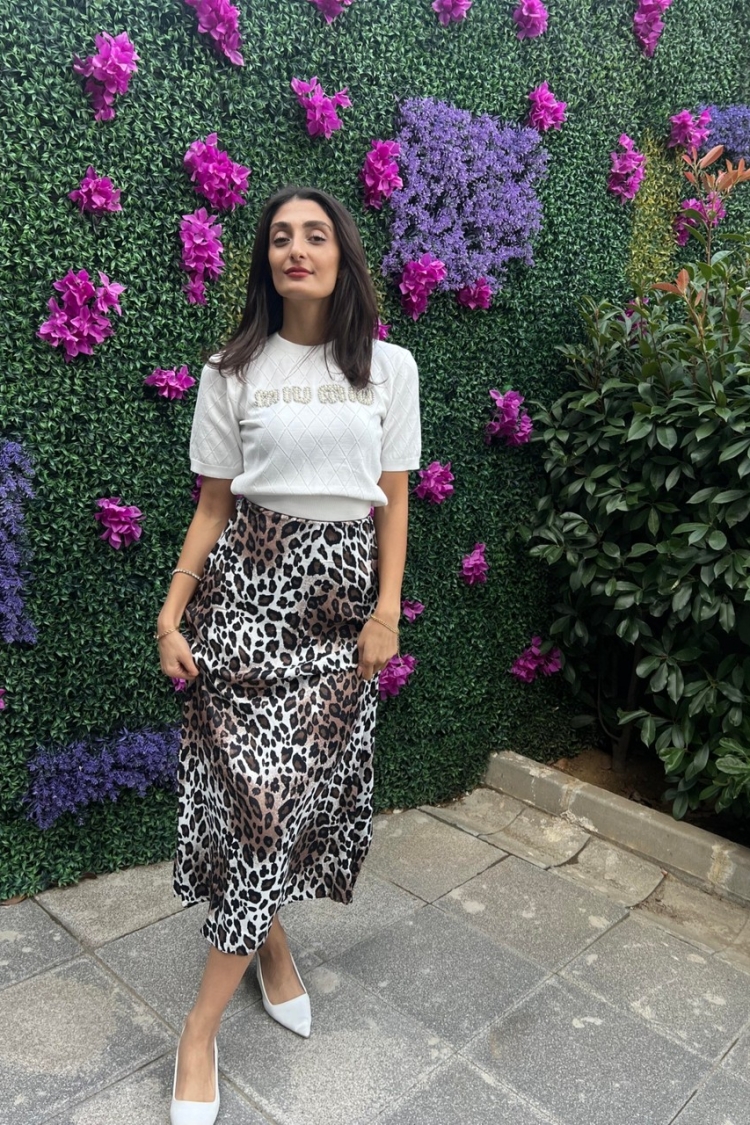 Leopard Pattern Flounce Satin Skirt - Producer: Fiori - Wholesale Women Clothes - TheBS Women