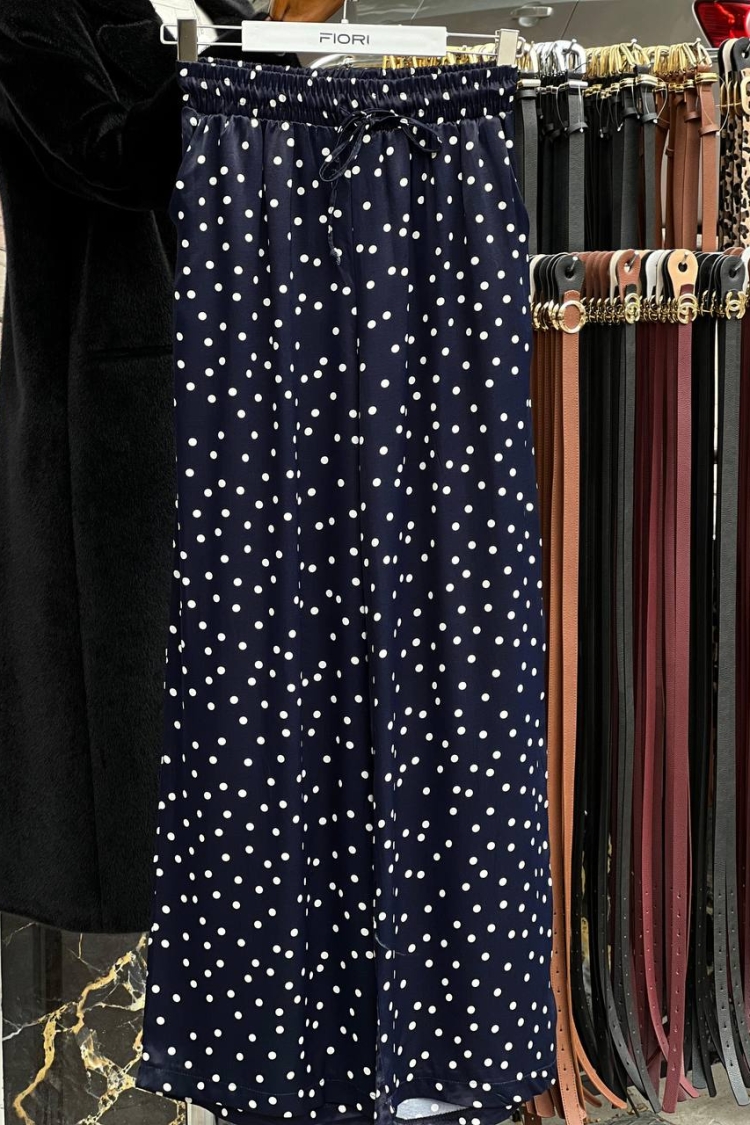 Polka Dot Patterned Satin Trousers - Producer: Fiori - Wholesale Women Clothes - TheBS Women