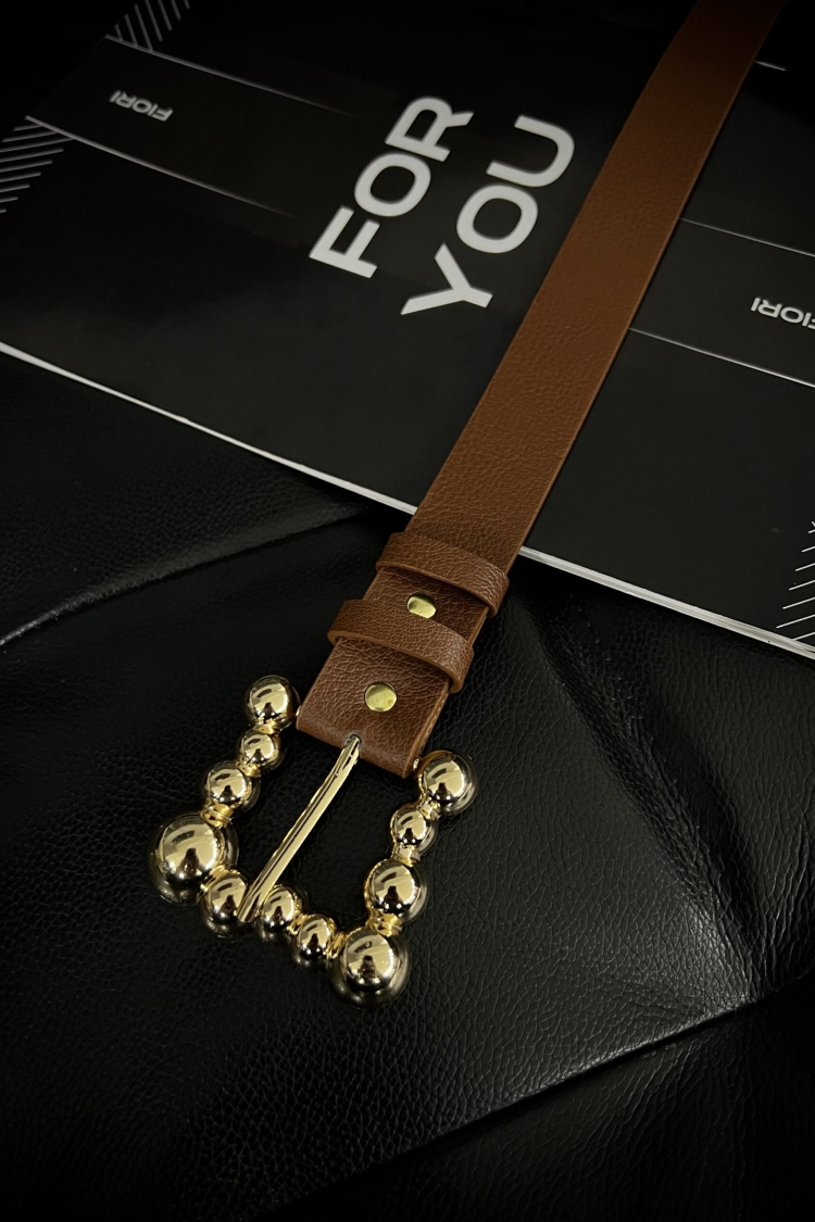 Bubble Gold Buckle Women's Belt - Producer: Fiori - Wholesale Women Clothes - TheBS Women