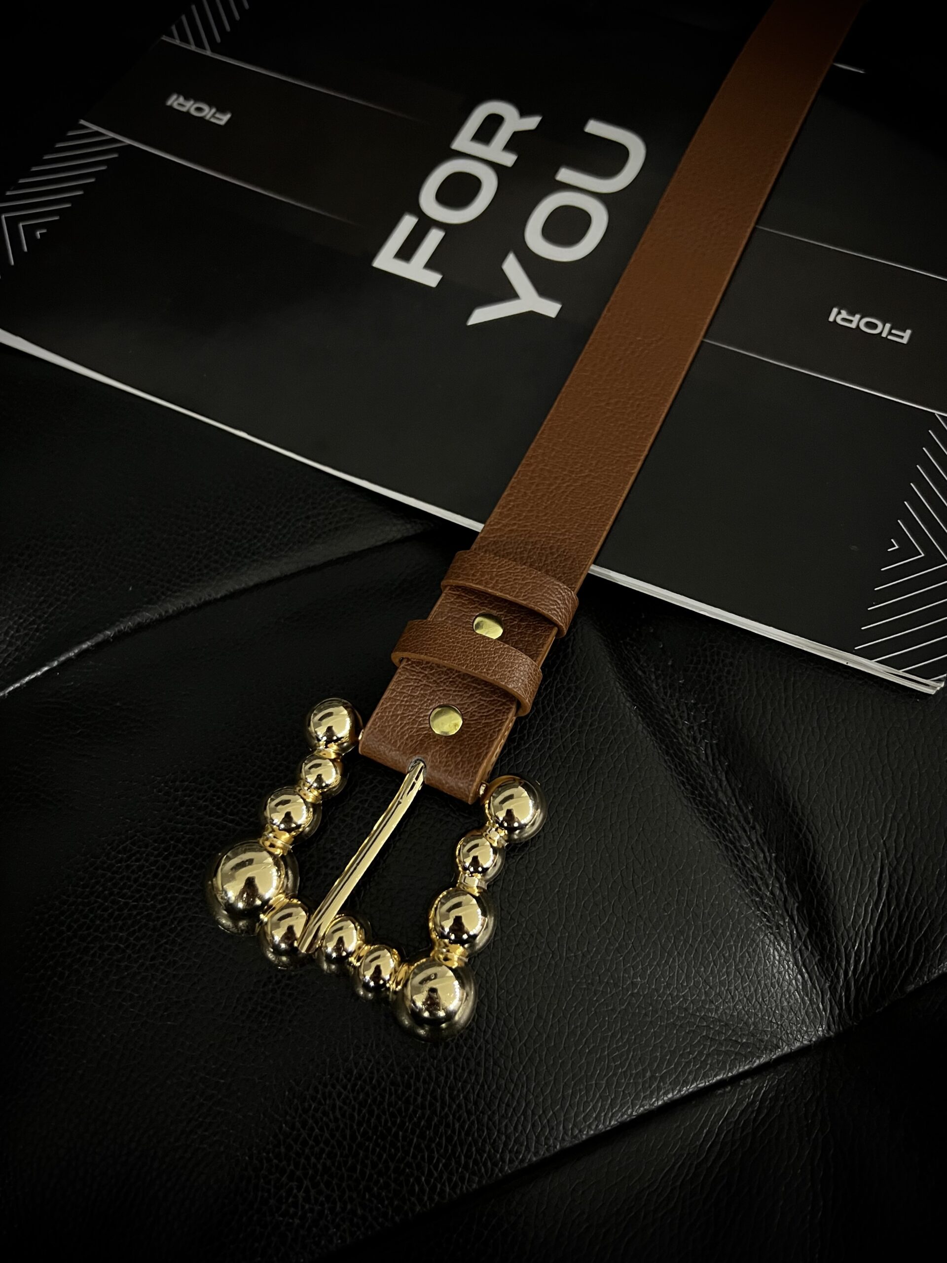 Bubble Gold Buckle Women's Belt - Producer: Fiori - Wholesale Women Clothes - TheBS Women