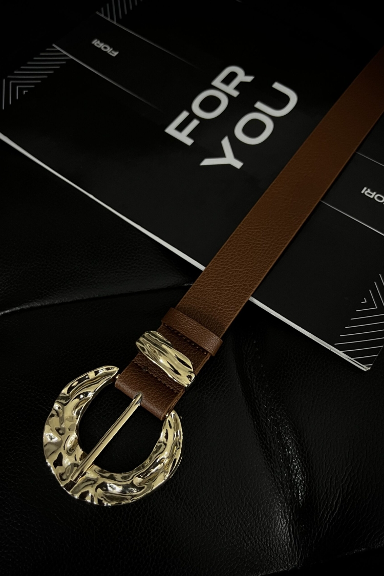 Gold Buckle Gold Cross Women's Trouser Belt - Producer: Fiori - Wholesale Women Clothes - TheBS Women