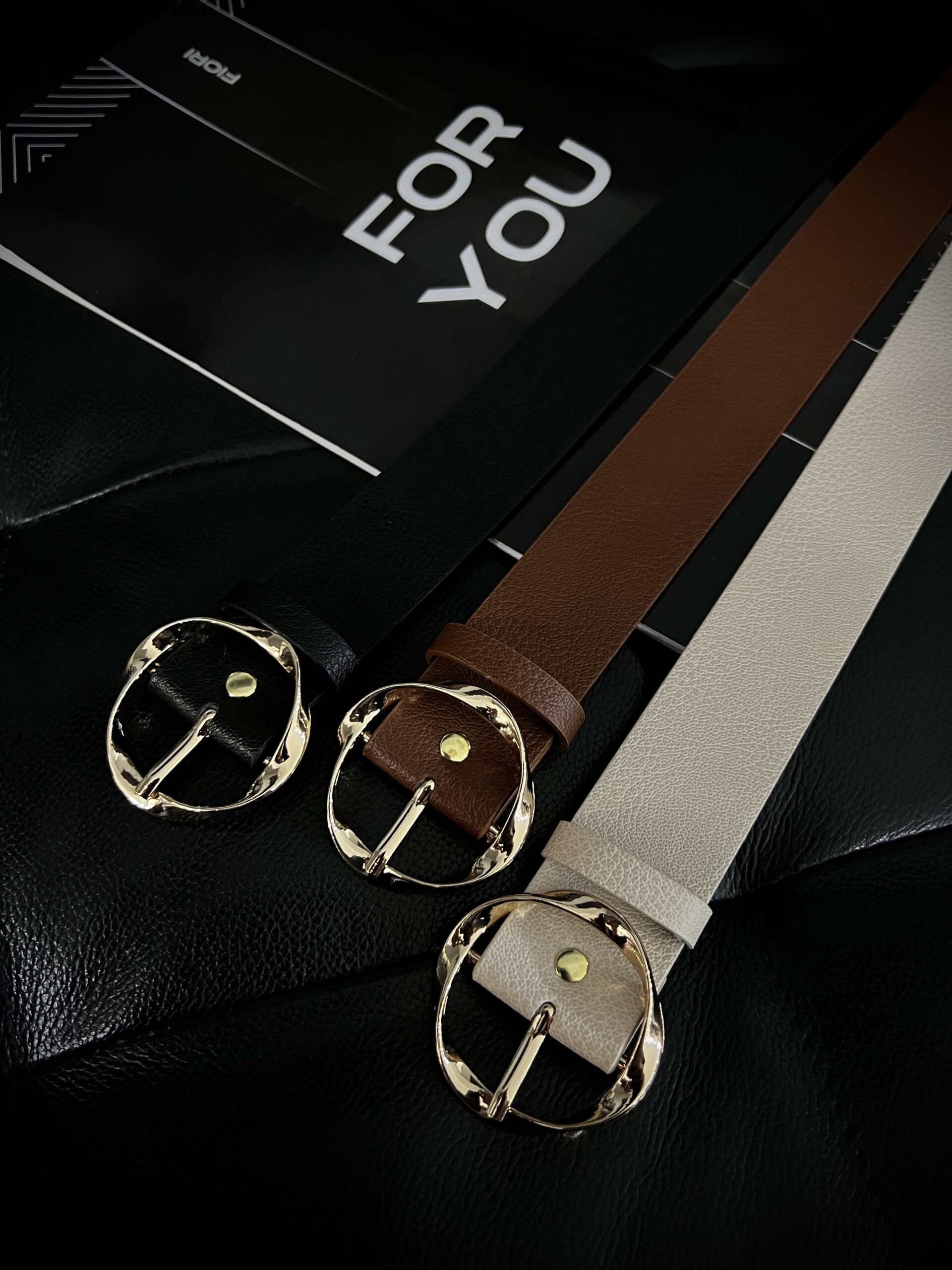Round Twist Gold Buckle Women's Belt - Producer: Fiori - Wholesale Women Clothes - TheBS Women