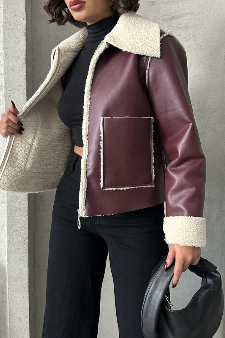 Cream Zippered Leather - Producer: Topshow - Wholesale Women Clothes - TheBS Women