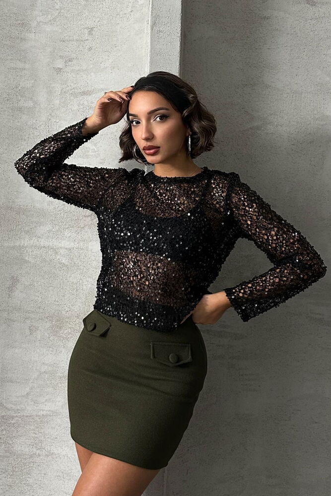 Sequin Lace Wholesale Blouse - Producer: Topshow - Wholesale Women Clothes - TheBS Women