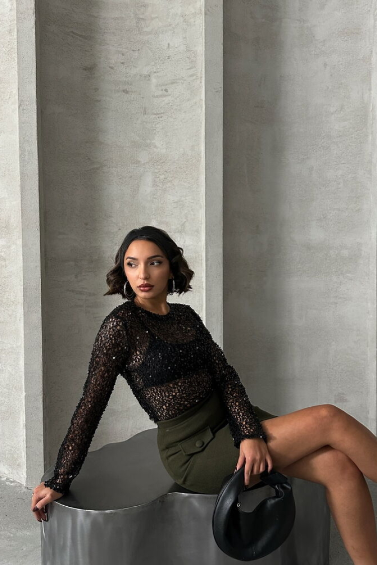 Sequin Lace Wholesale Blouse - Producer: Topshow - Wholesale Women Clothes - TheBS Women