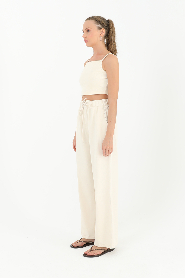 Women's Pocket Detail Belted Carrot Trousers - Producer: Puane - Wholesale Women Clothes - TheBS Women