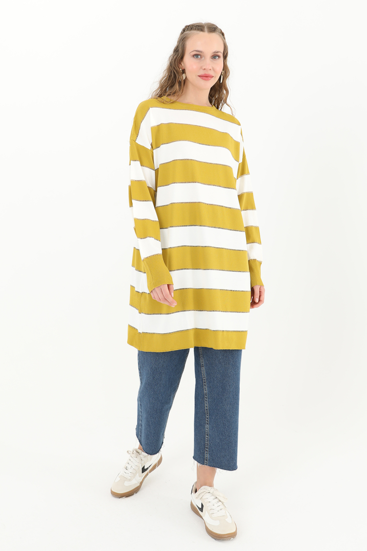 Women's Striped Long Sleeve Tunic - Producer: Puane - Wholesale Women Clothes - TheBS Women