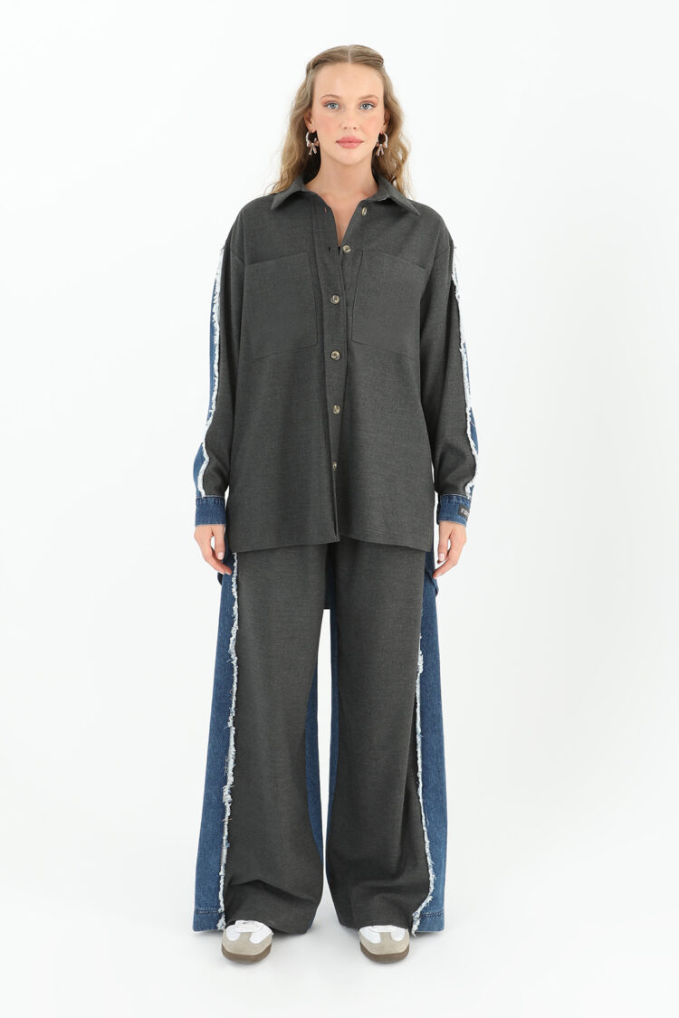 Denim Detailed Sleeve Wide Pocket Shirt - Producer: SOUL - Wholesale Women Clothes - TheBS Women