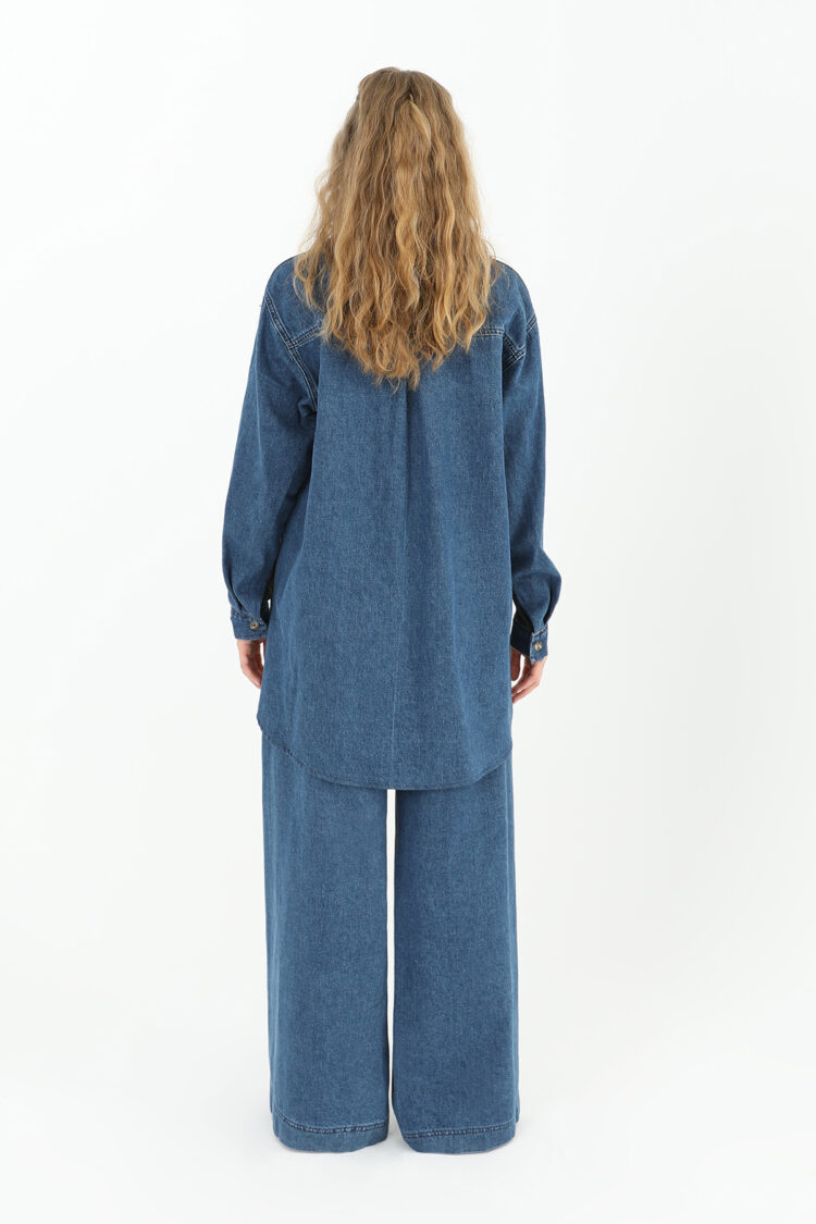Denim Detailed Sleeve Wide Pocket Shirt - Producer: SOUL - Wholesale Women Clothes - TheBS Women