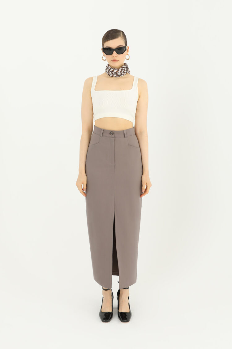 Fabric Skirt With Front Slit - Producer: SOUL - Wholesale Women Clothes - TheBS Women
