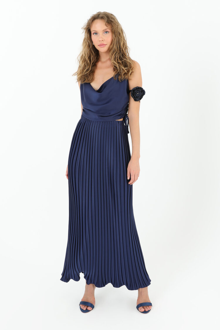 Pleated Long Satin Skirt - Producer: SOUL - Wholesale Women Clothes - TheBS Women