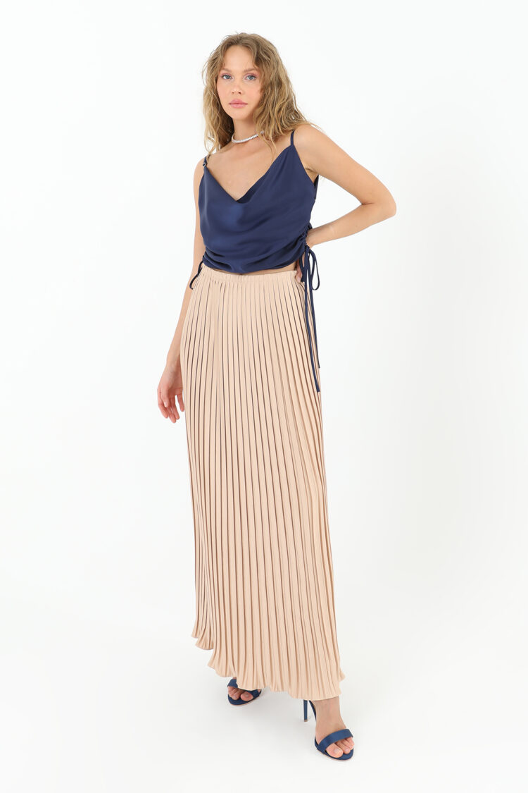 Pleated Long Satin Skirt - Producer: SOUL - Wholesale Women Clothes - TheBS Women