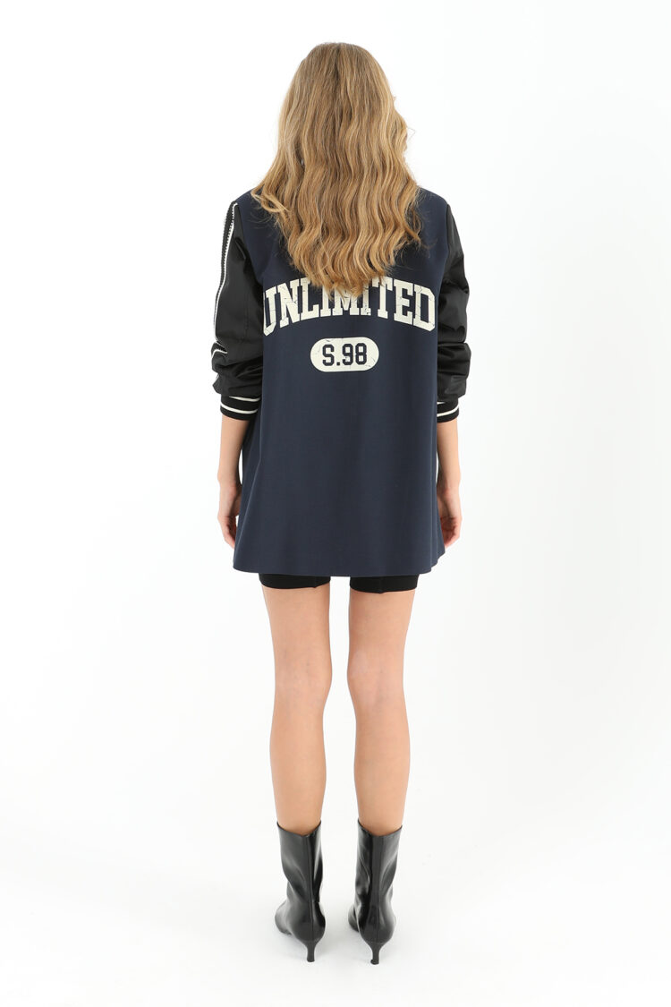 Short Jacket With Sleeve Detail - Navy Blue - Producer: SOUL - Wholesale Women Clothes - TheBS Women