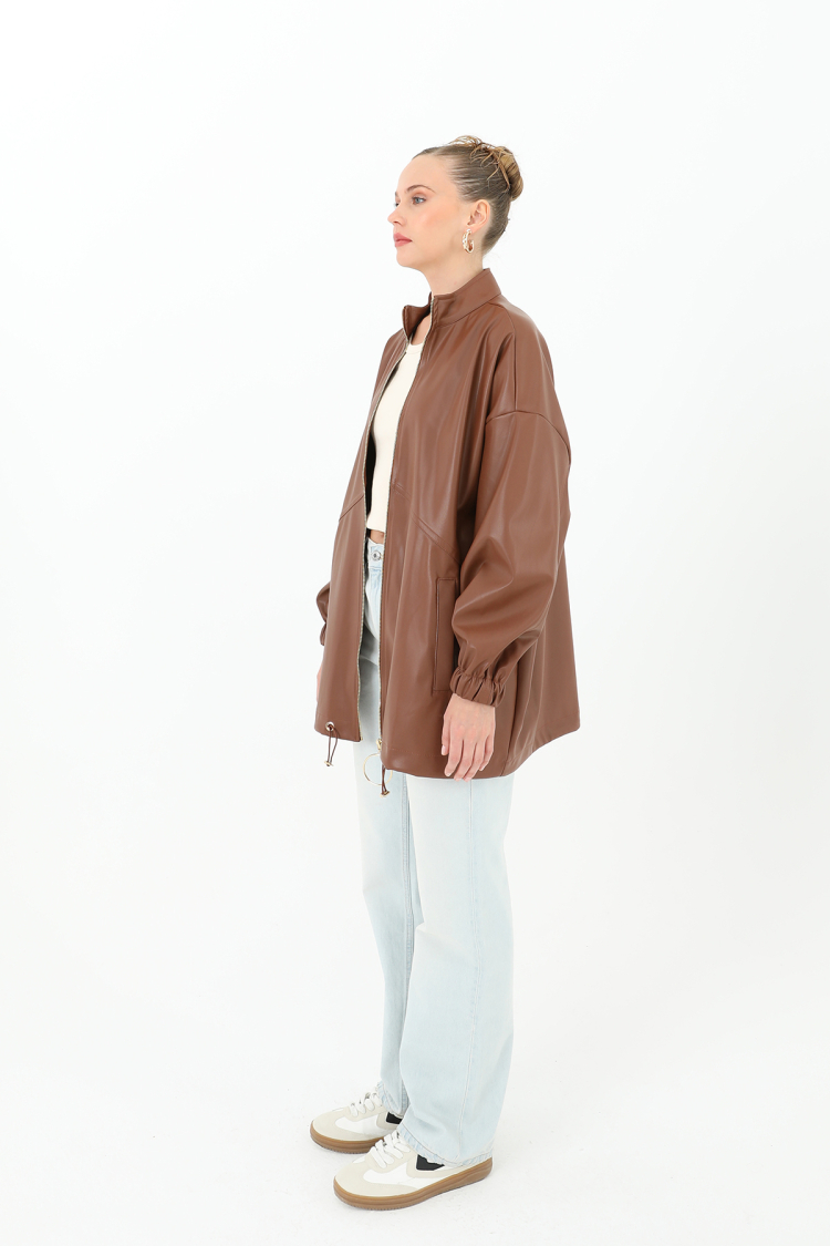 Leather Front Zippered Jacket - Producer: Puane - Wholesale Women Clothes - TheBS Women