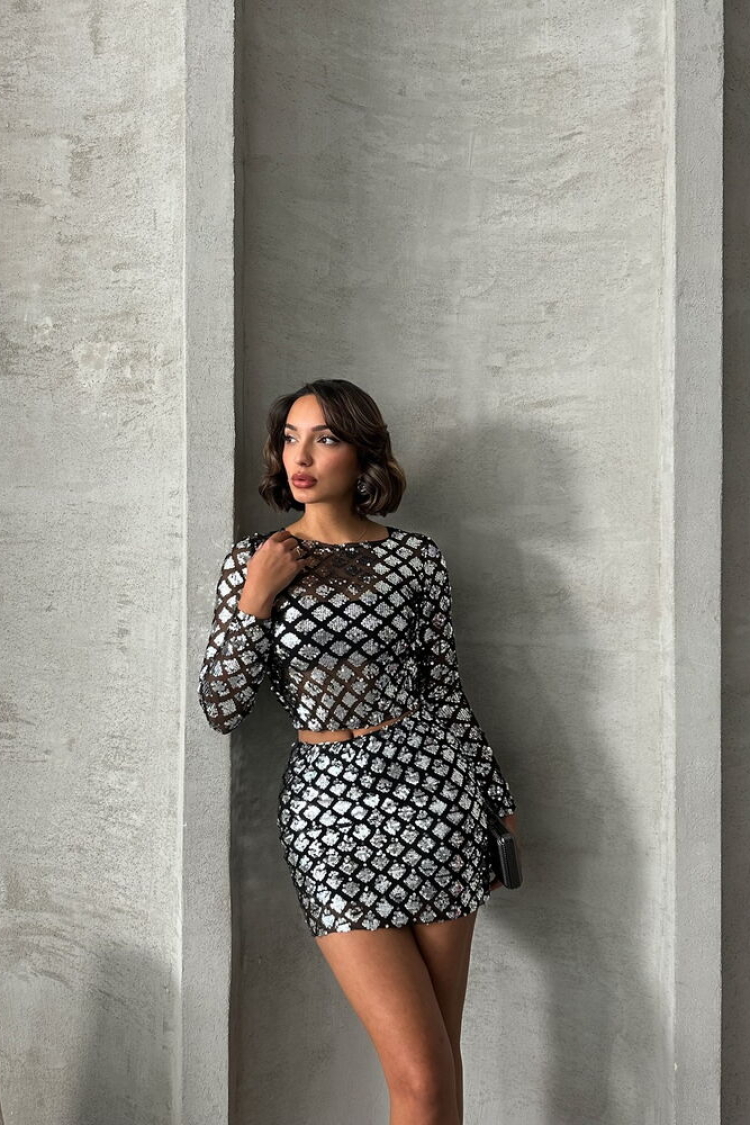 F 1619 Sequined Blouse - Producer: Topshow - Wholesale Women Clothes - TheBS Women