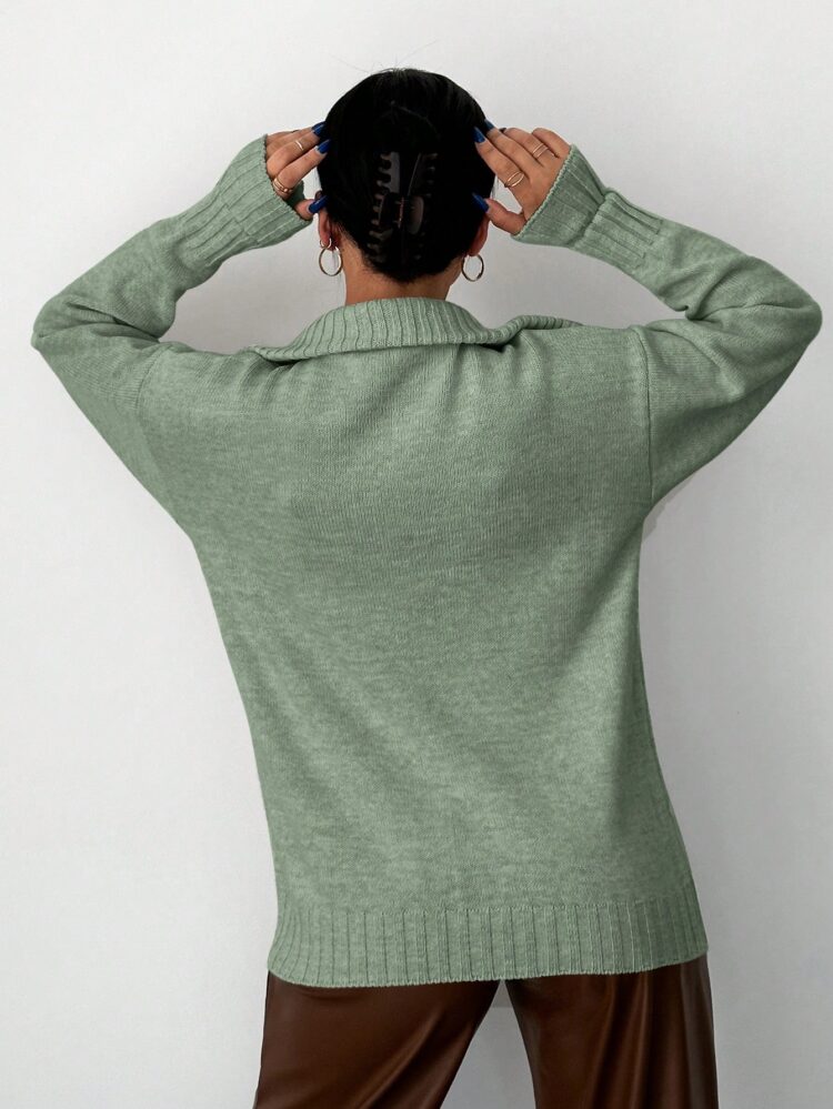 Zippered Collar Sweater - Producer: My Fashion - Wholesale Women Clothes - TheBS Women