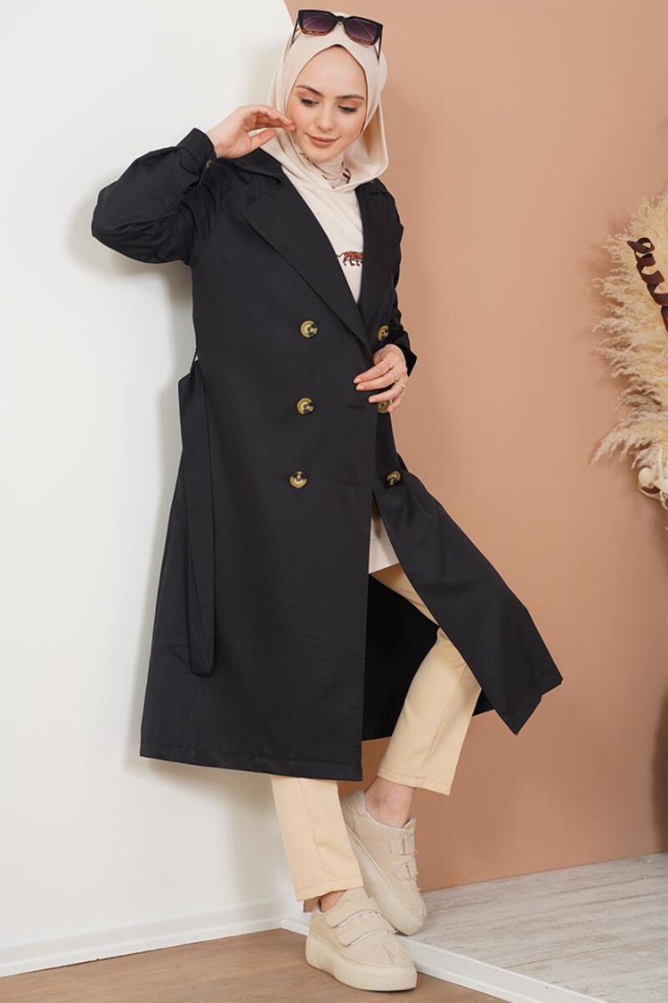 Double Breasted Hijab Trench Coat - Producer: Bigdart - Wholesale Women Clothes - TheBS Women