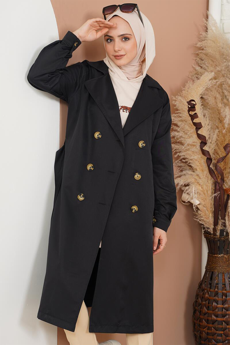 Double Breasted Hijab Trench Coat - Producer: Bigdart - Wholesale Women Clothes - TheBS Women