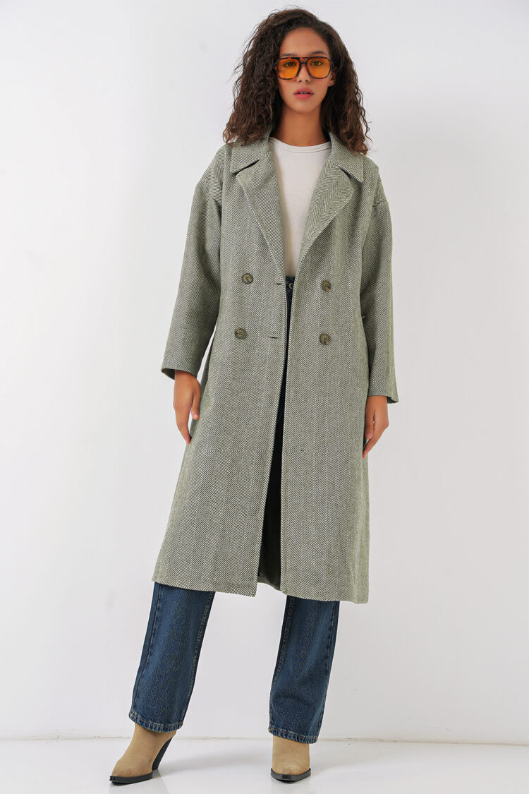 Oversize Wide Cut Wool Long Cashmere Coat - Çağla - Producer: Bigdart - Wholesale Women Clothes - TheBS Women