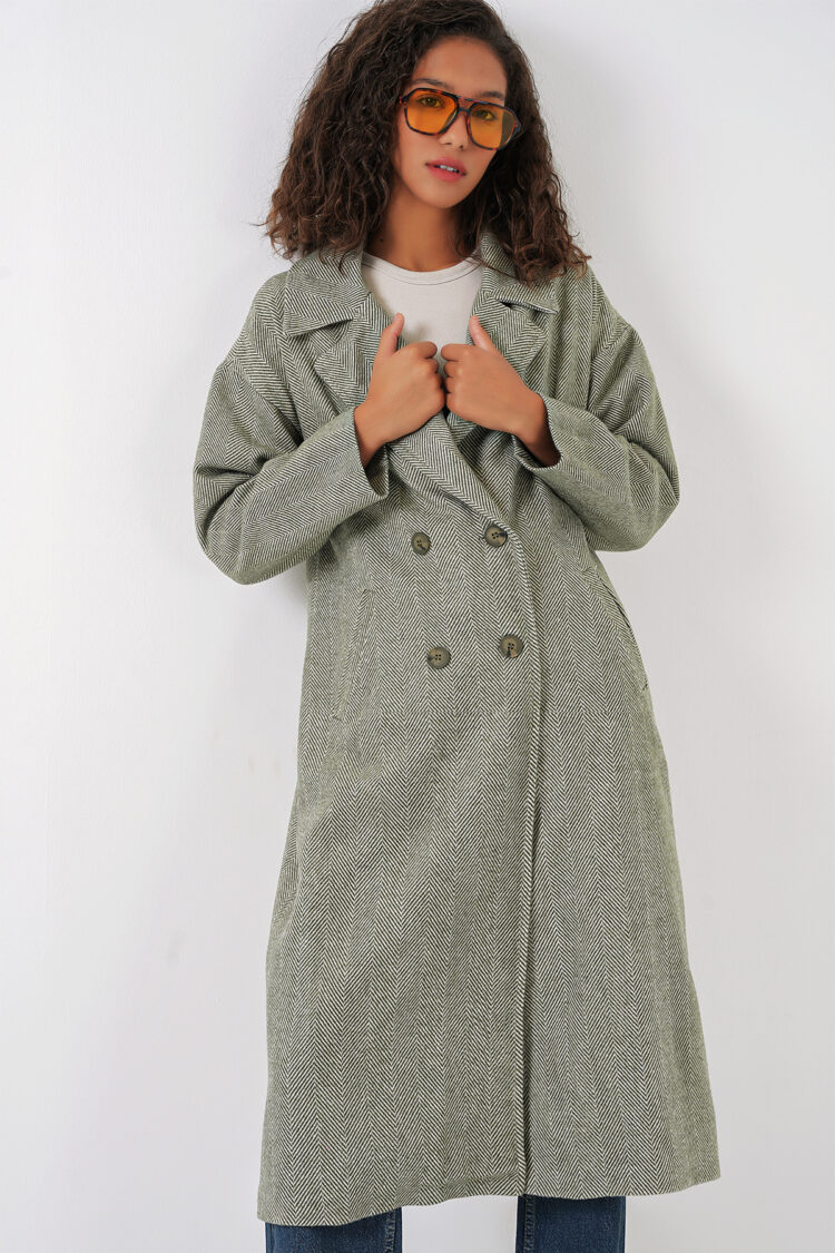 Oversize Wide Cut Wool Long Cashmere Coat - Çağla - Producer: Bigdart - Wholesale Women Clothes - TheBS Women