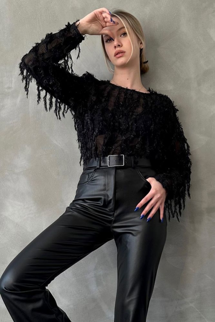 Black Polka Dot Powder Hair Braided Wholesale Blouse - Producer: Topshow - Wholesale Women Clothes - TheBS Women