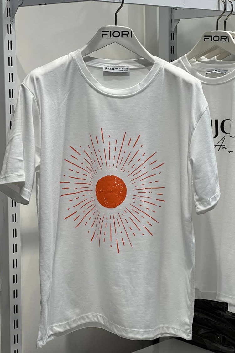 Sun Patterned T-shirt - Producer: Fiori - Wholesale Women Clothes - TheBS Women