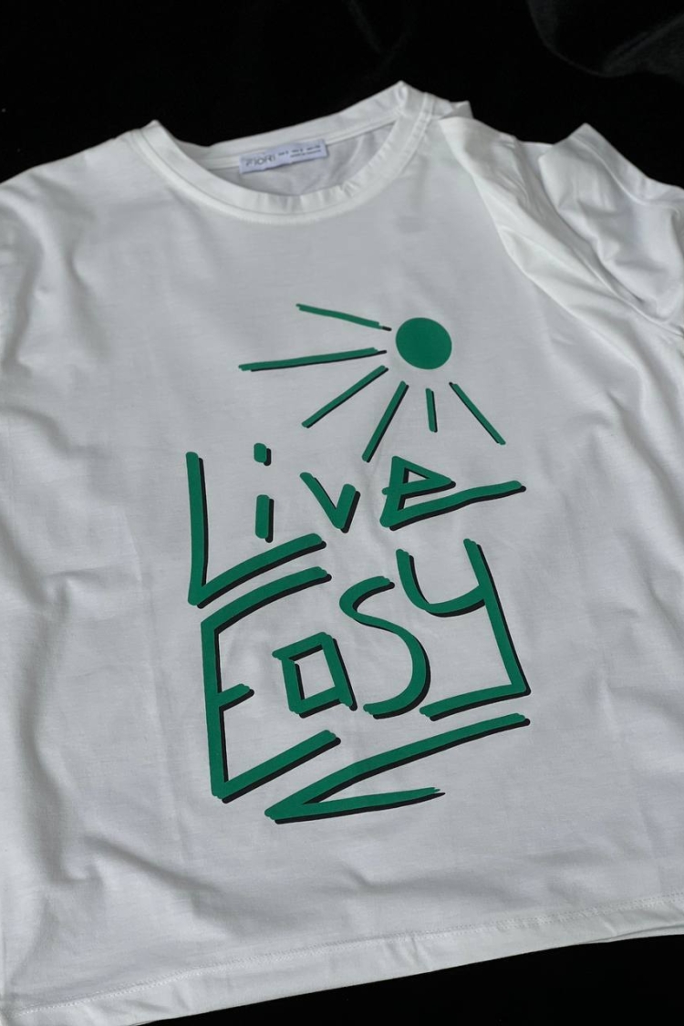 Text Printed Patterned T-shirt - Producer: Fiori - Wholesale Women Clothes - TheBS Women