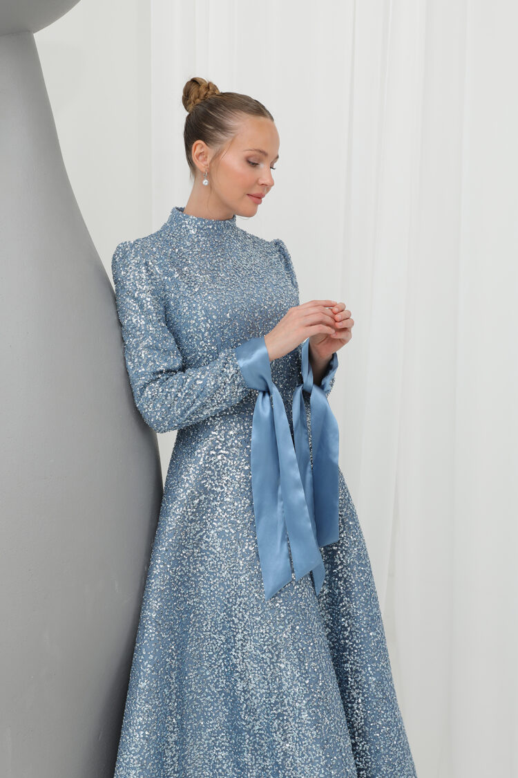 Women's Sparkly Sequin Detailed Elegant Evening Dress - Producer: Puane - Wholesale Women Clothes - TheBS Women