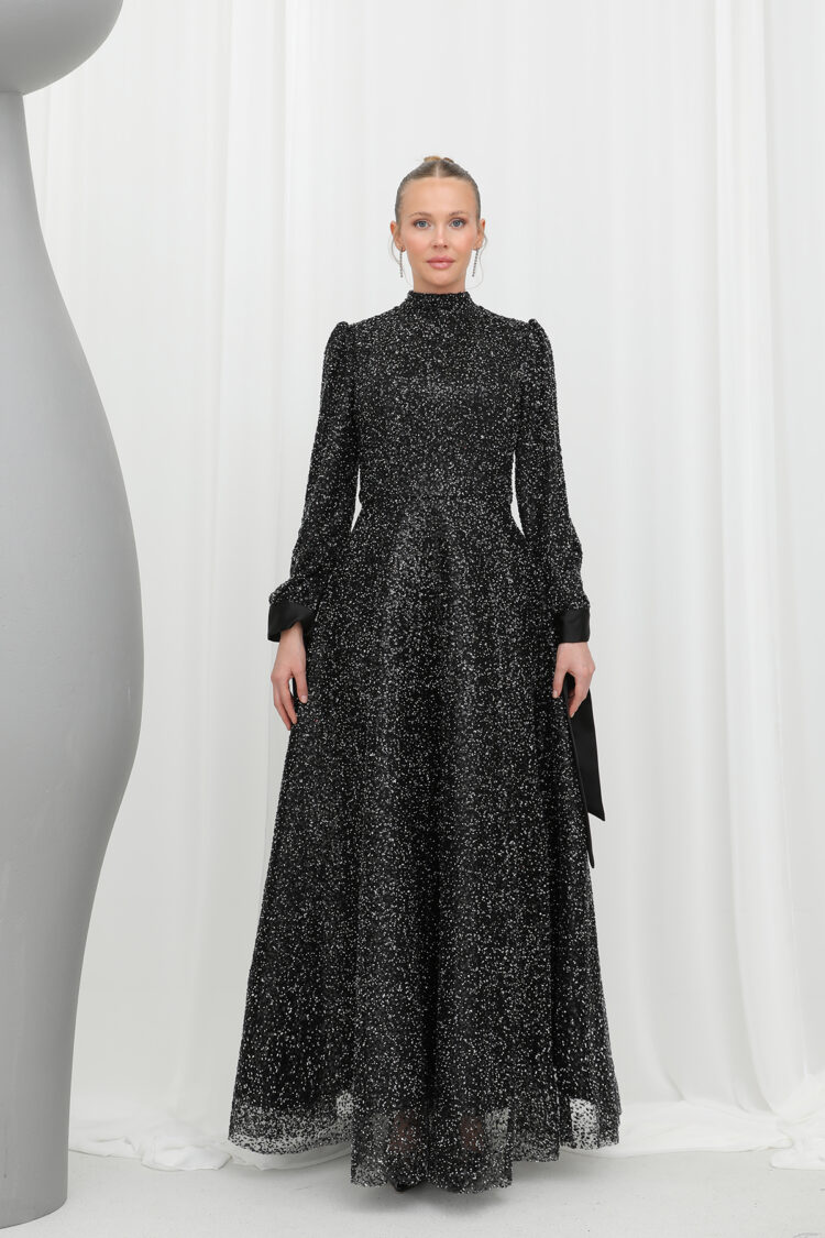 Women's Sparkly Sequin Detailed Elegant Evening Dress - Producer: Puane - Wholesale Women Clothes - TheBS Women