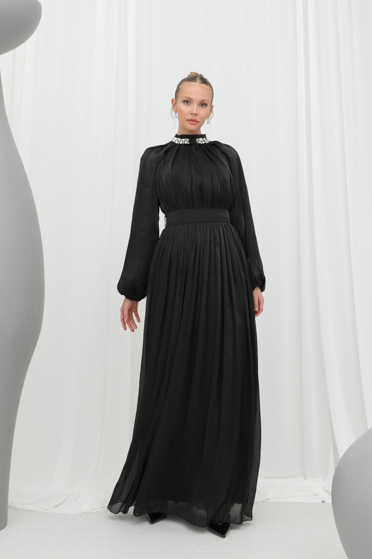 Women's Stone Detailed Chiffon Evening Dress - Producer: Puane - Wholesale Women Clothes - TheBS Women