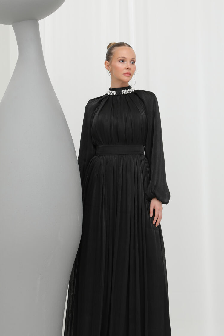 Women's Stone Detailed Chiffon Evening Dress - Producer: Puane - Wholesale Women Clothes - TheBS Women
