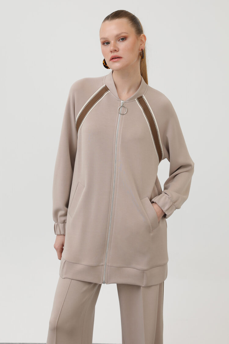 Zippered Shoulder Stripe Detailed Trouser Suit - Producer: Puane - Wholesale Women Clothes - TheBS Women