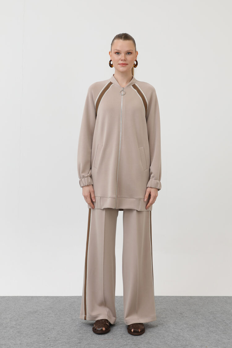 Zippered Shoulder Stripe Detailed Trouser Suit - Producer: Puane - Wholesale Women Clothes - TheBS Women