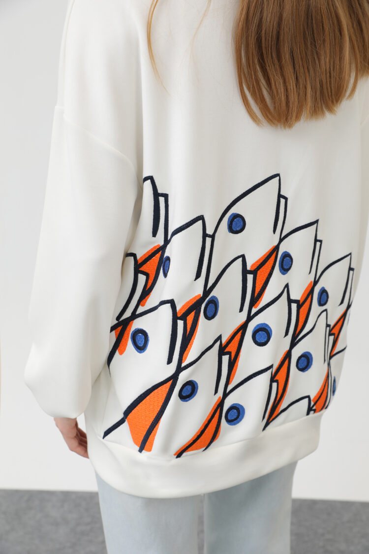 Women's Fish Embroidered Sweater - Producer: SOUL - Wholesale Women Clothes - TheBS Women