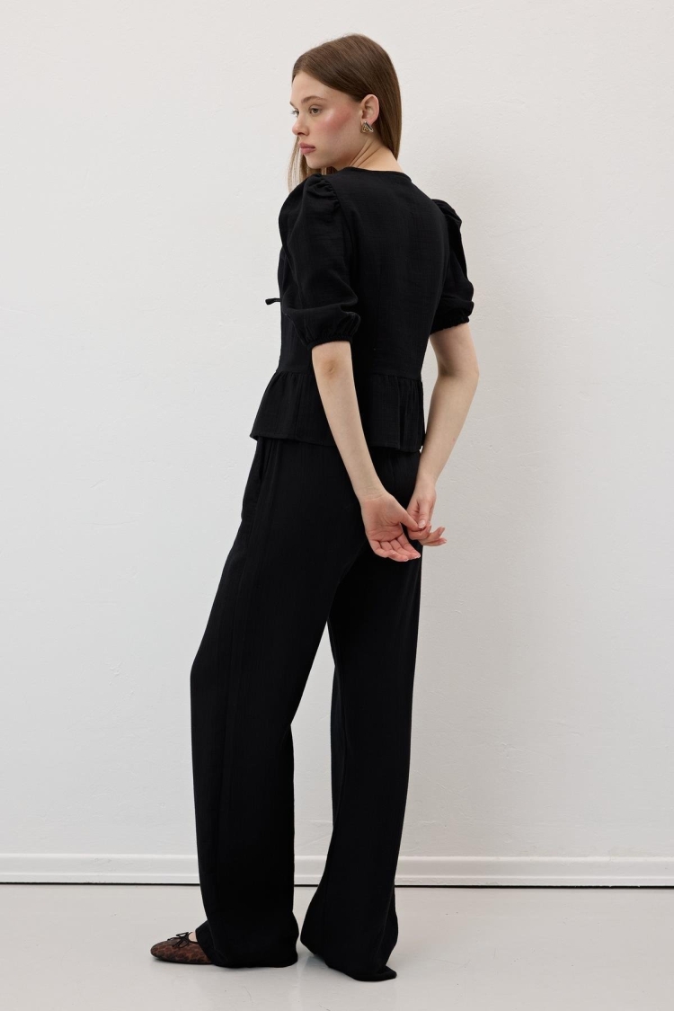 Elastic Waist Mueslin Pants - Producer: Levure - Wholesale Women Clothes - TheBS Women