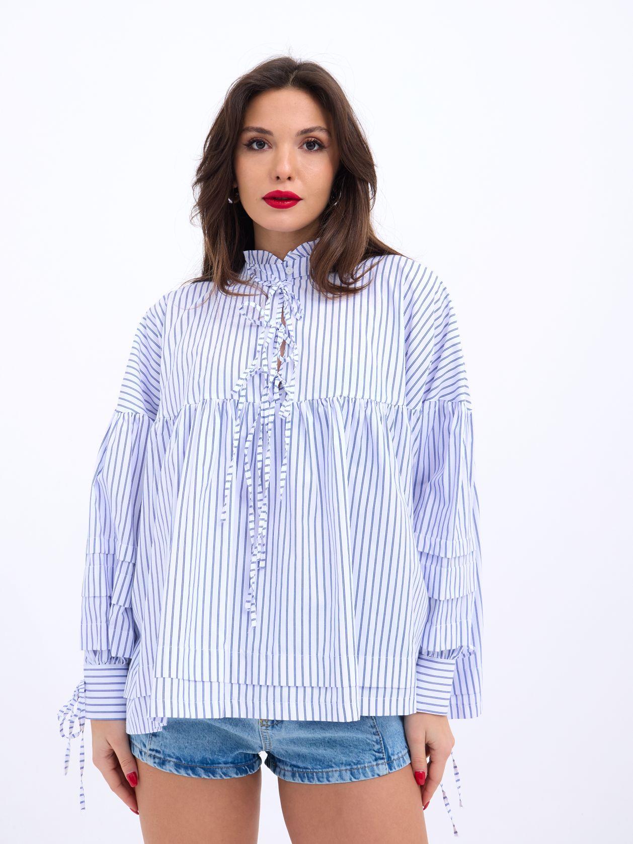 Striped Shirt - Multicolor - Producer: Fame - Wholesale Women Clothes - TheBS Women