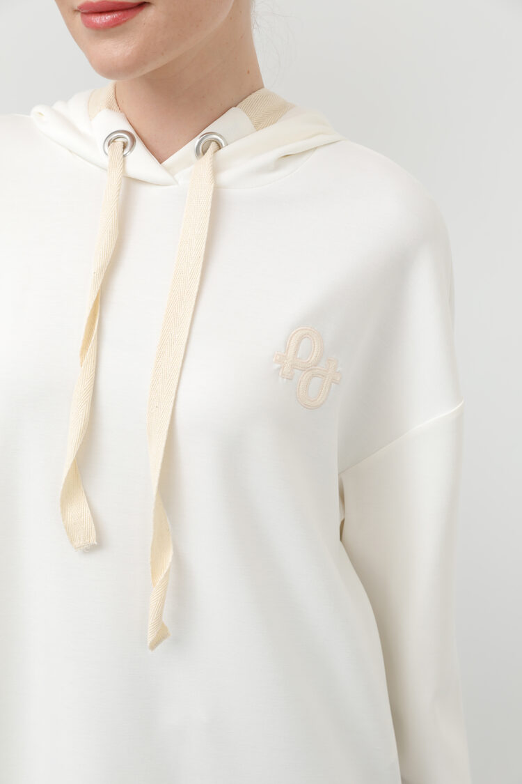 Women's Embroidery Detailed Herringbone Hooded Tunic - Producer: Puane - Wholesale Women Clothes - TheBS Women