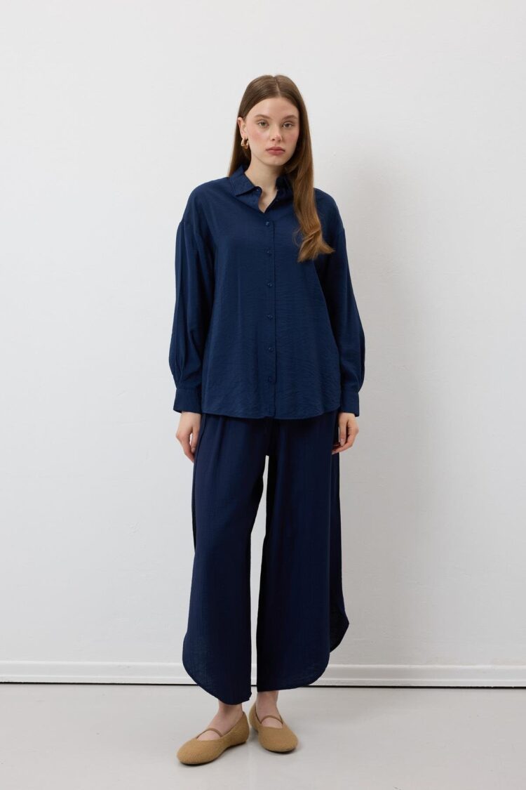 Women's Oversize Modal Shirt Navy - Producer: Levure - Wholesale Women Clothes - TheBS Women