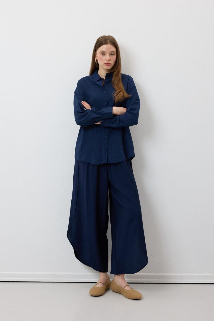 Women's Oversize Modal Shirt Navy - Producer: Levure - Wholesale Women Clothes - TheBS Women