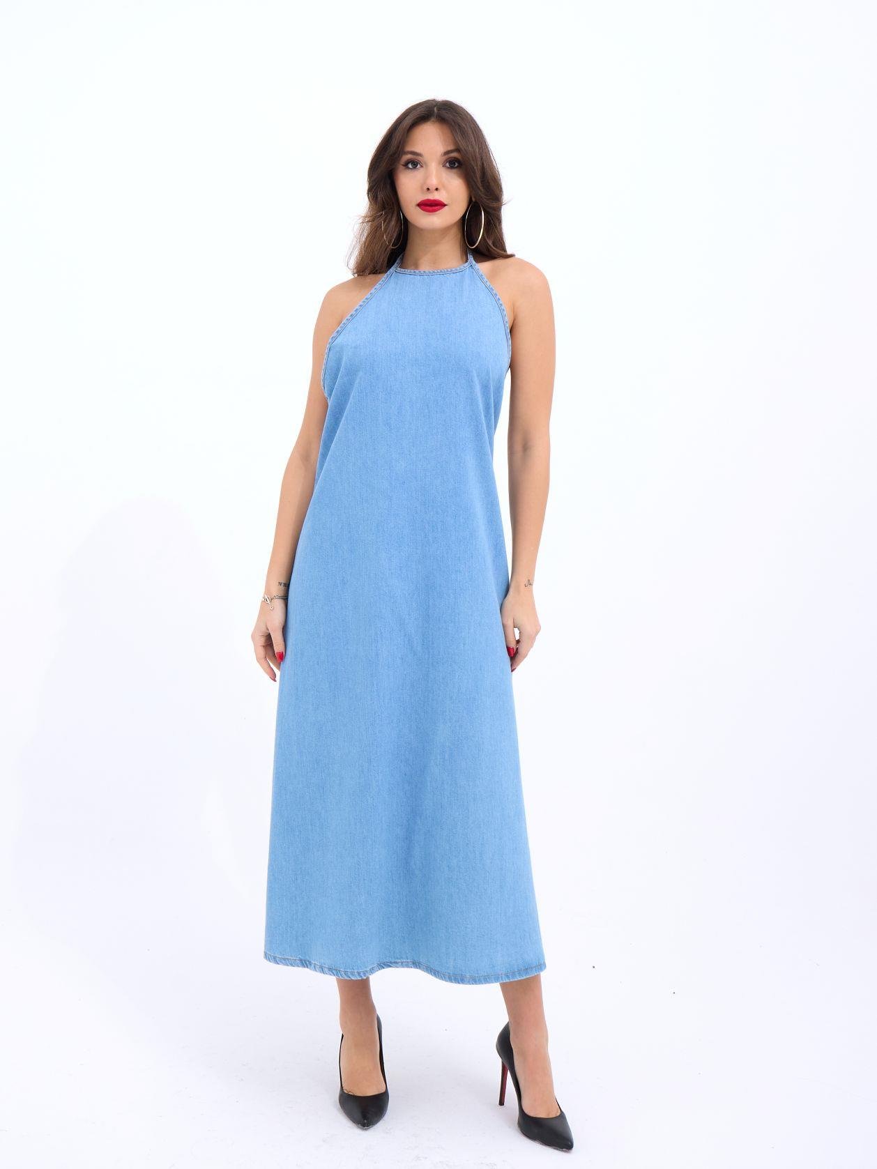 Denim Dress - Blue - Producer: Fame - Wholesale Women Clothes - TheBS Women
