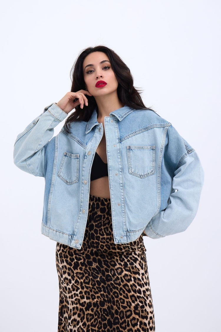 Denim Jacket - Blue - Producer: Fame - Wholesale Women Clothes - TheBS Women