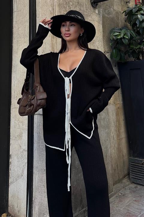 Stylish Two Piece Knitwear Set -& Ecru - Producer: Sobe Istanbul - Wholesale Women Clothes - TheBS Women