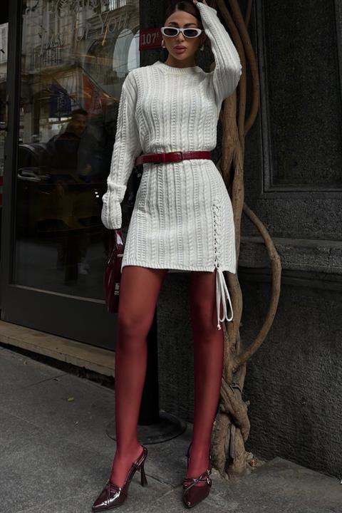 Knitted Detailed Mini Knit Dress - Producer: Sobe Istanbul - Wholesale Women Clothes - TheBS Women