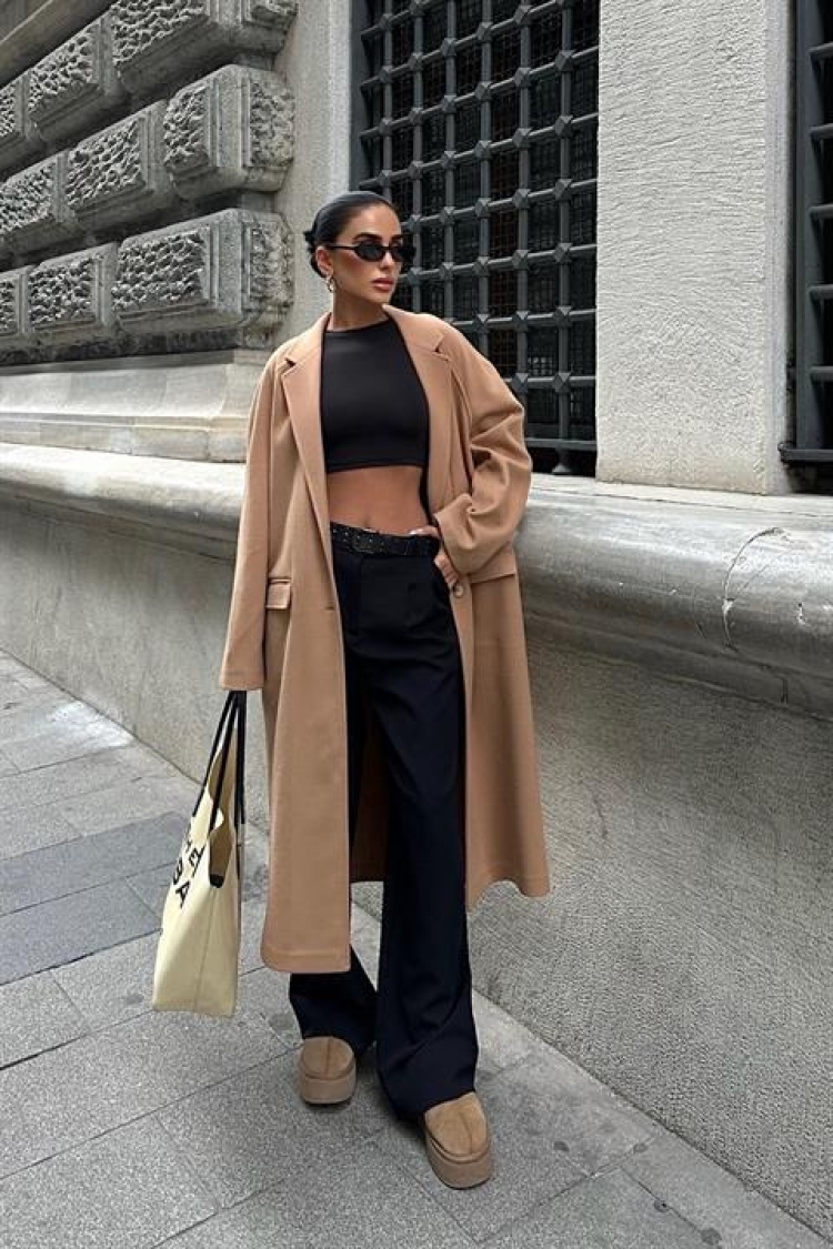 Long Cachet Coat - Producer: Sobe Istanbul - Wholesale Women Clothes - TheBS Women