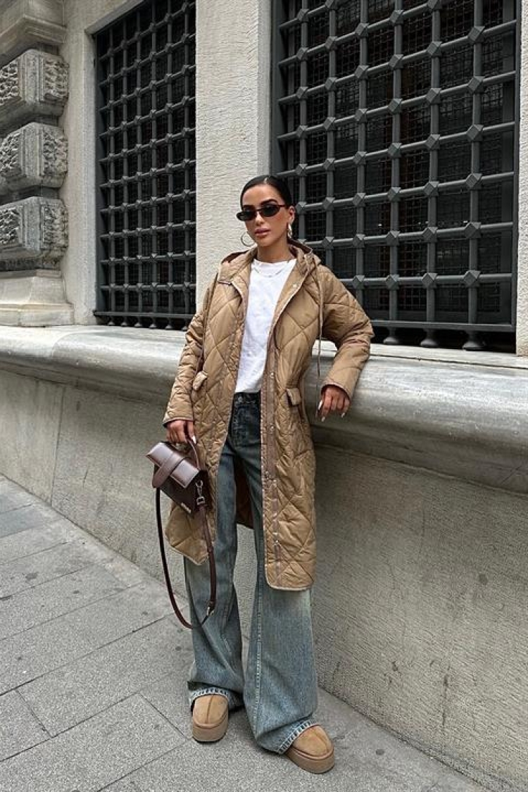 Zippered And Hooded Long Quilted Coat - Producer: Sobe Istanbul - Wholesale Women Clothes - TheBS Women
